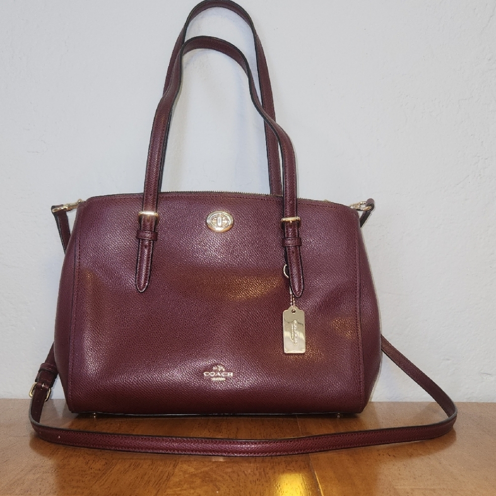 Coach Maroon Leather Satchel